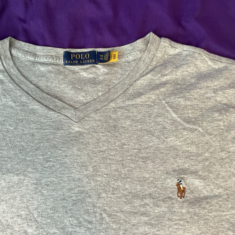 Men Polo Ralph Lauren Big & Tall Classic Fit V Neck Tee Pony T-Shirt Soft Cotton